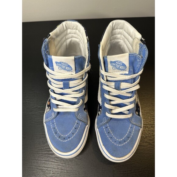 Vans Sk8 High Top Cosmic Astronaut Kid Shoes Sz 2.5 Blue Zip Side Lace Up #1120 - Picture 6 of 15